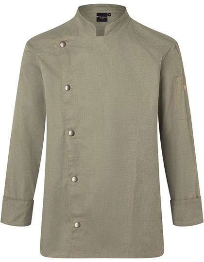 Jeansowa bluza kucharska z kontrastowymi szwami