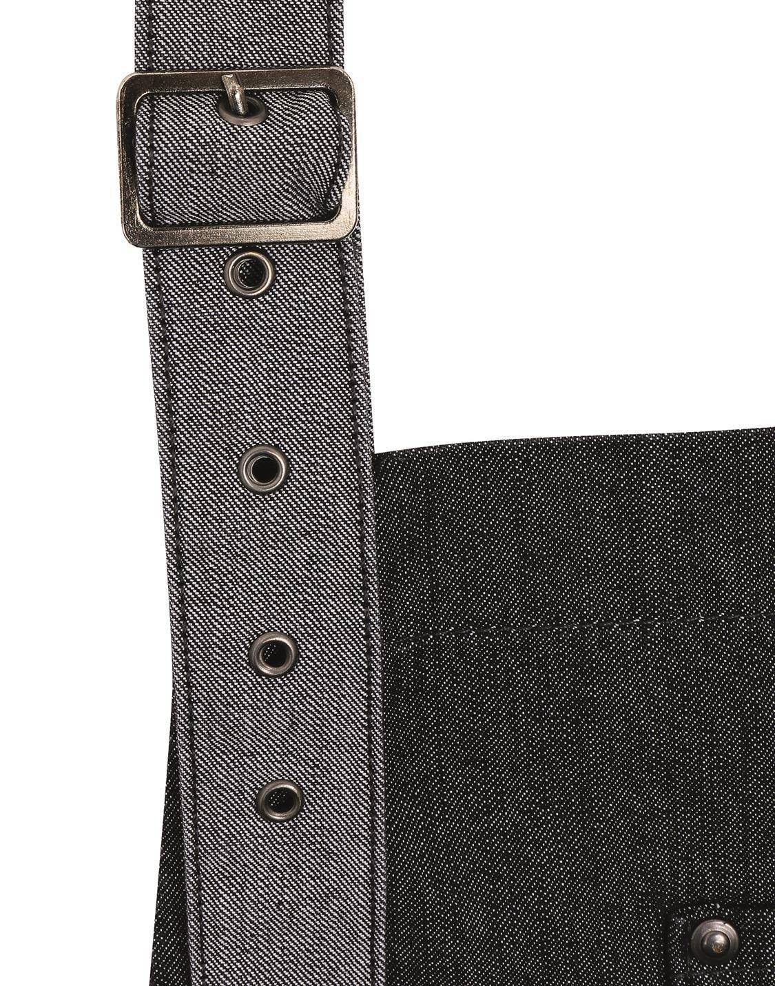 Jeansowy dwukolorowy fartuch kelnerski z kieszeniami