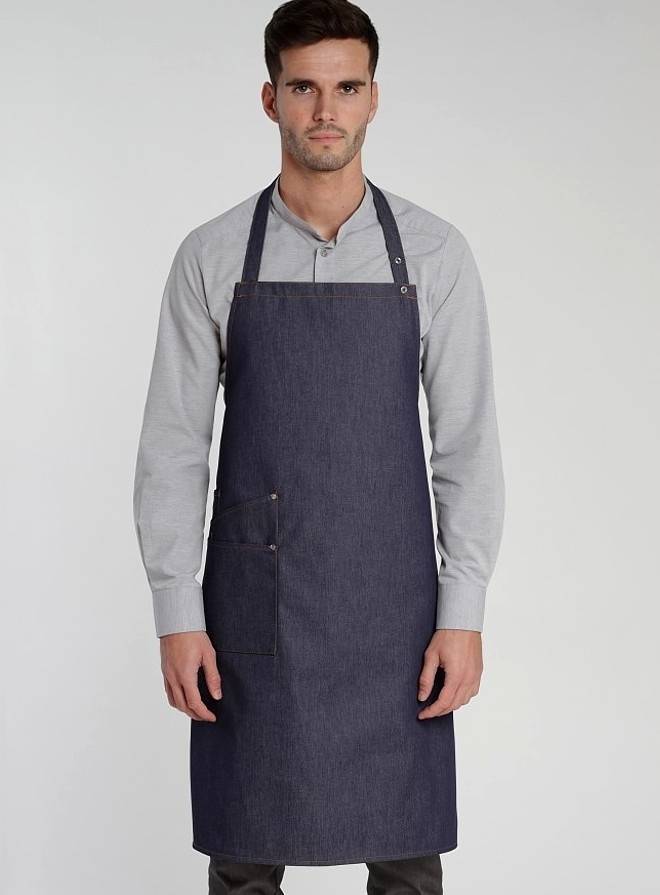 Jeansowy fartuch kelnerski z praktycznymi kieszeniami