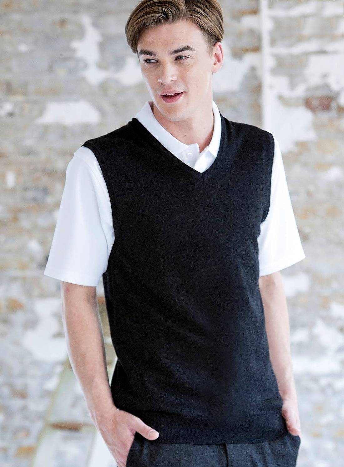 Kamizelka męska model V-Neck