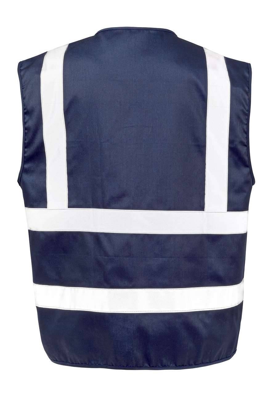 Kamizelka odblaskowa z dużymi kieszeniami oraz miejscem na identyfikator