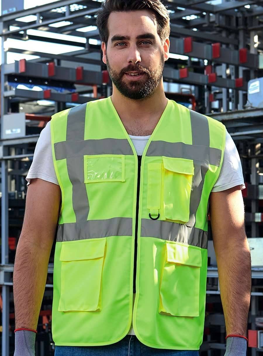 Kamizelka odblaskowa z praktycznymi kieszeniami i miejscem na identyfikator