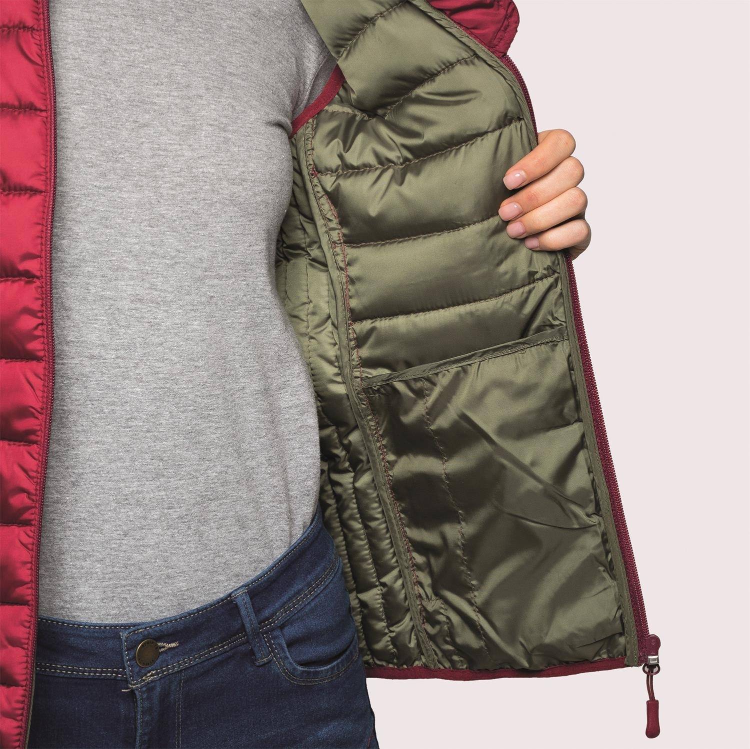 Kamizelka pikowana damska Roly z kontrastową podszewką