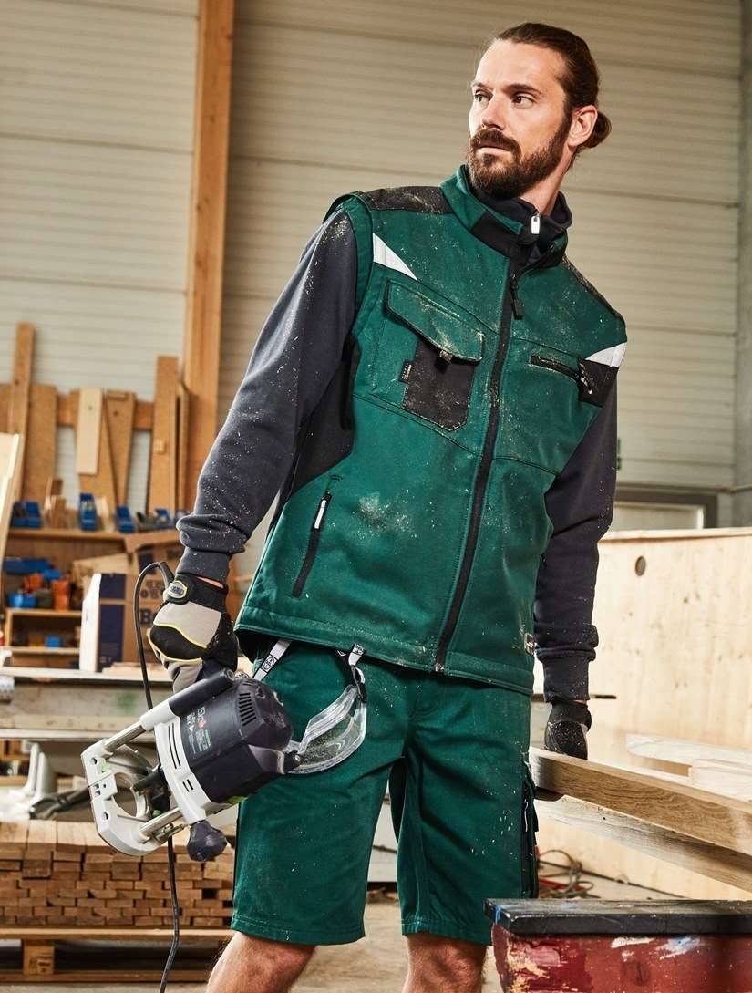 Kamizelka robocza softshell z odblaskowymi detalami, wodoodporna