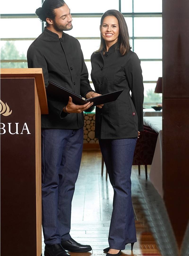 Kelnerskie spodnie jeansowe w modelu damskim