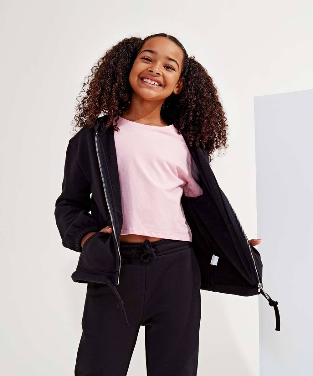 Kids Recycled Cropped Oversize Full-Zip Hoodie