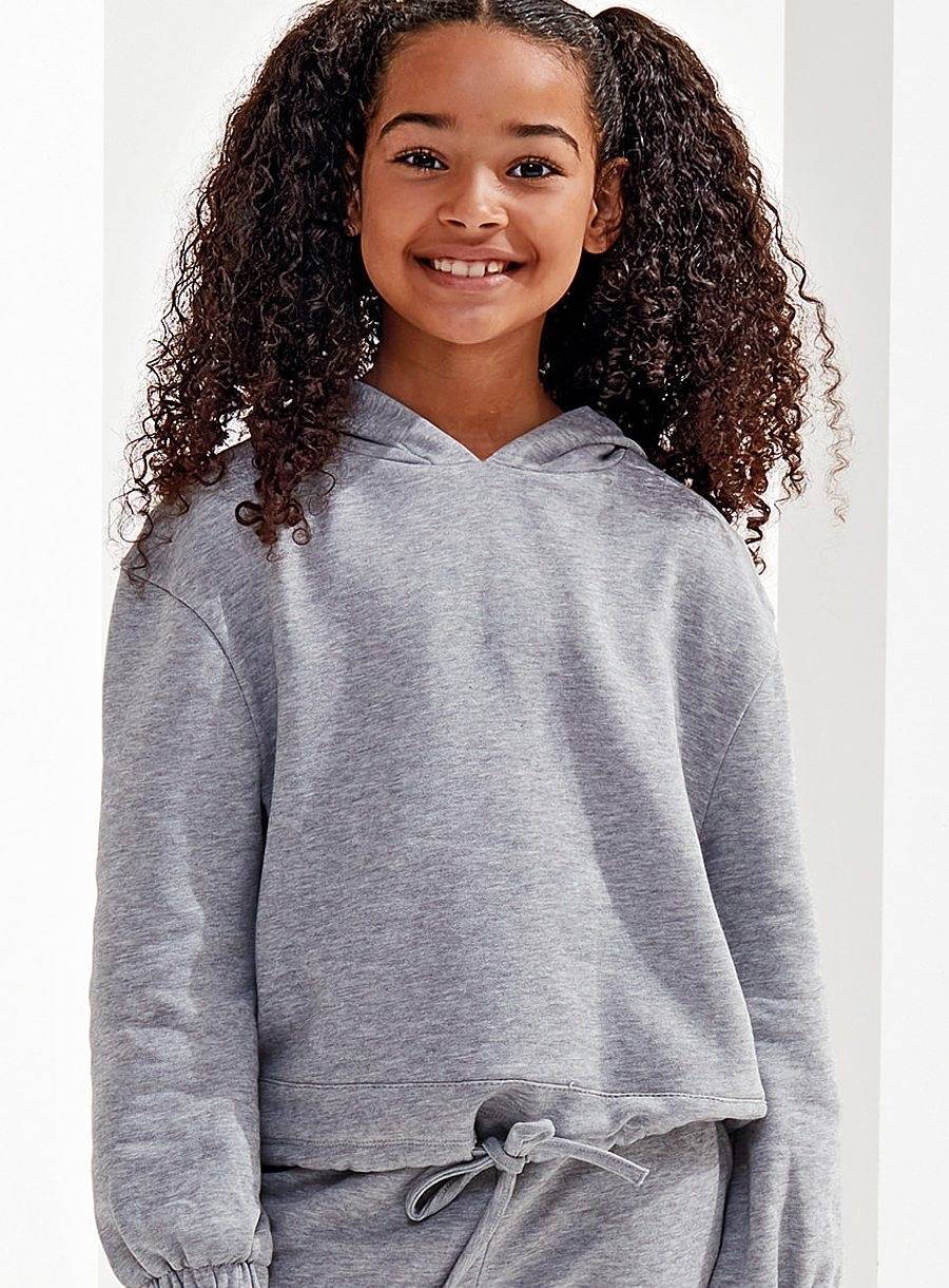 Kids Recycled Cropped Oversize Hoodie