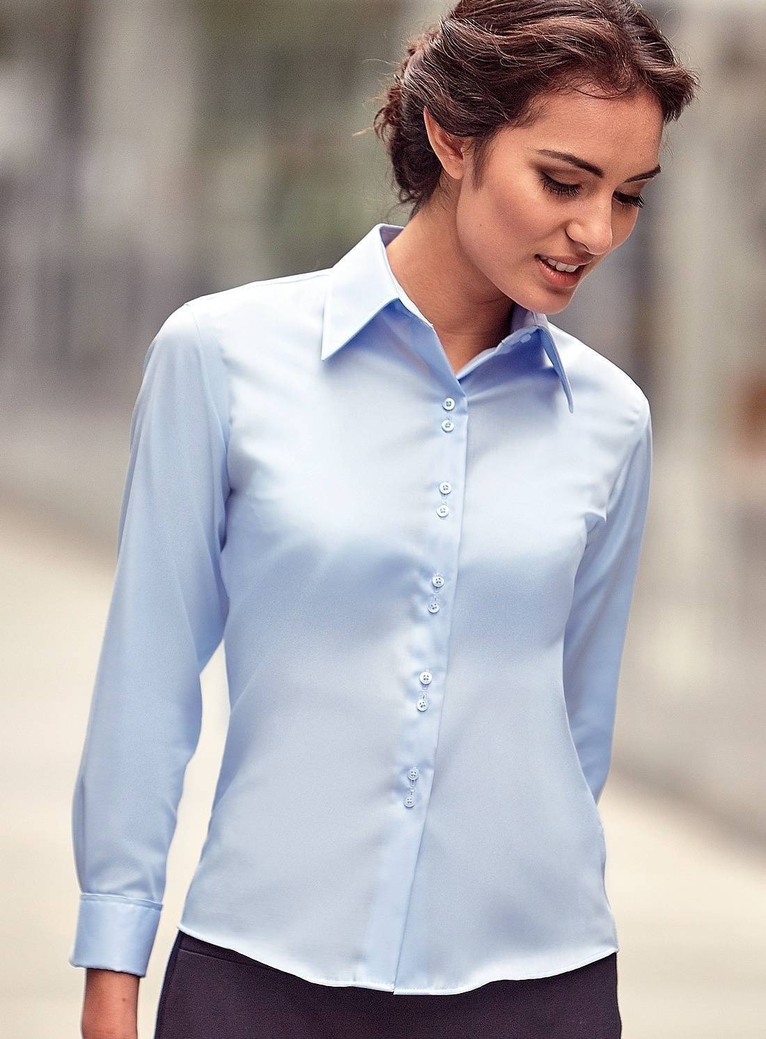 Kobieca koszula bez prasowania z długim rękawem