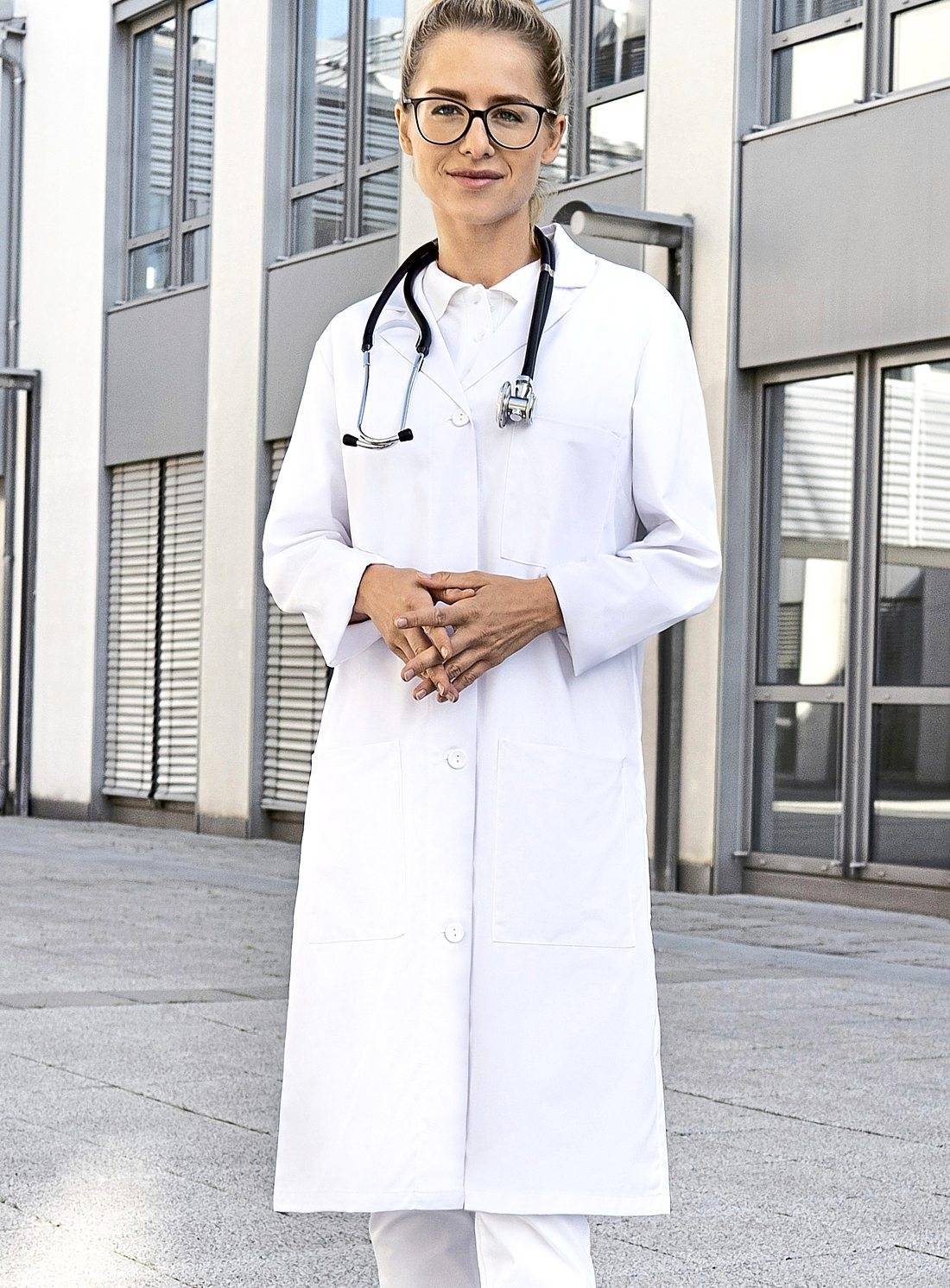 Kobiecy fartuch medyczny Basic 100