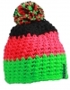 Kolorowa czapka zimowa z pomponem
