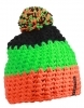 Kolorowa czapka zimowa z pomponem
