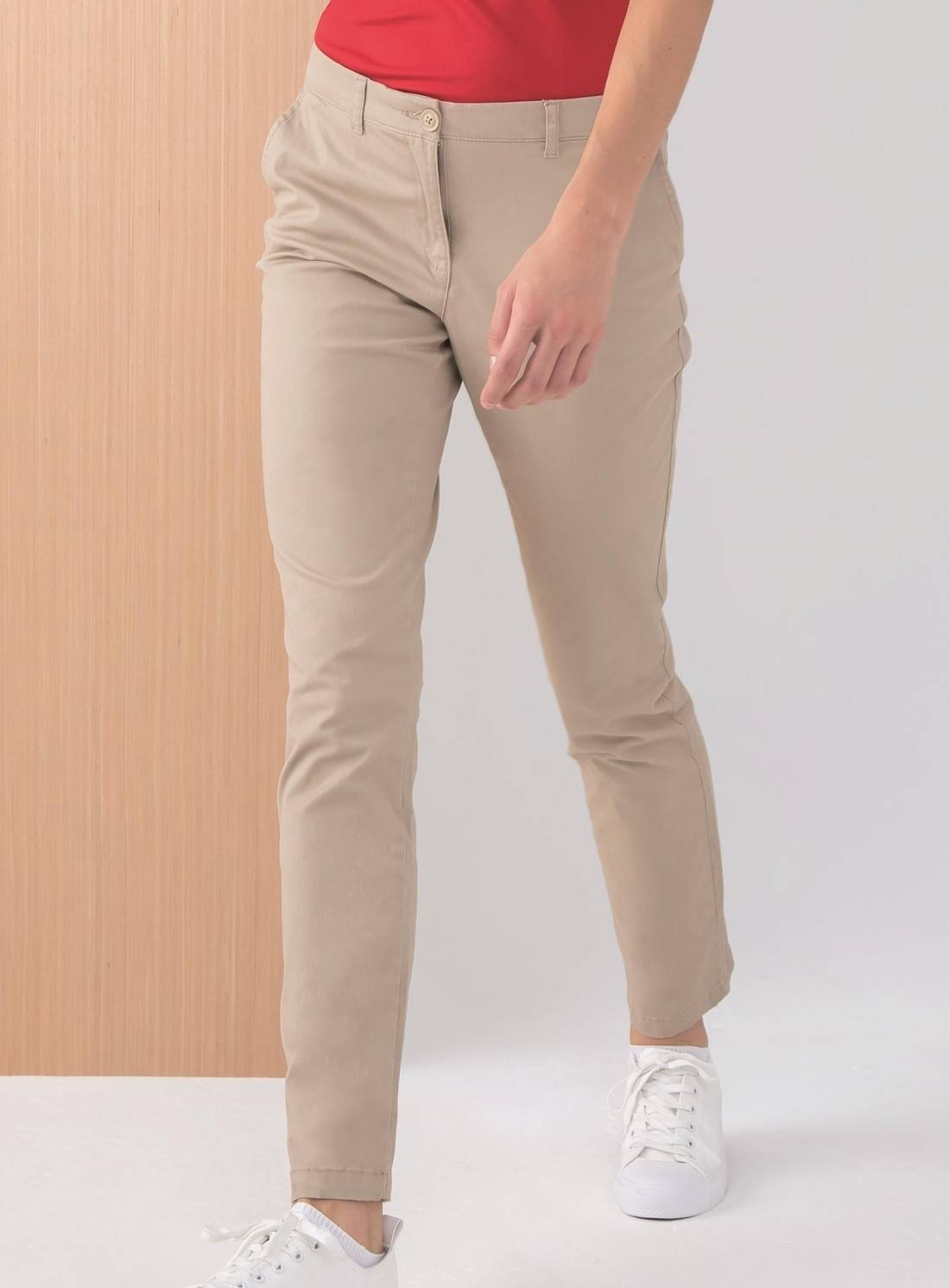Komfortowe spodnie damskie Chino z elastycznymi włóknami