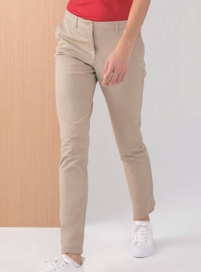 Komfortowe spodnie damskie Chino z elastycznymi włóknami