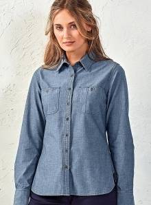 Koszula damska z bawełny organicznej z dwoma kieszeniami na piersi