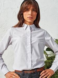 Koszula damska z dekoracyjnym wzorem drobnej kratki
