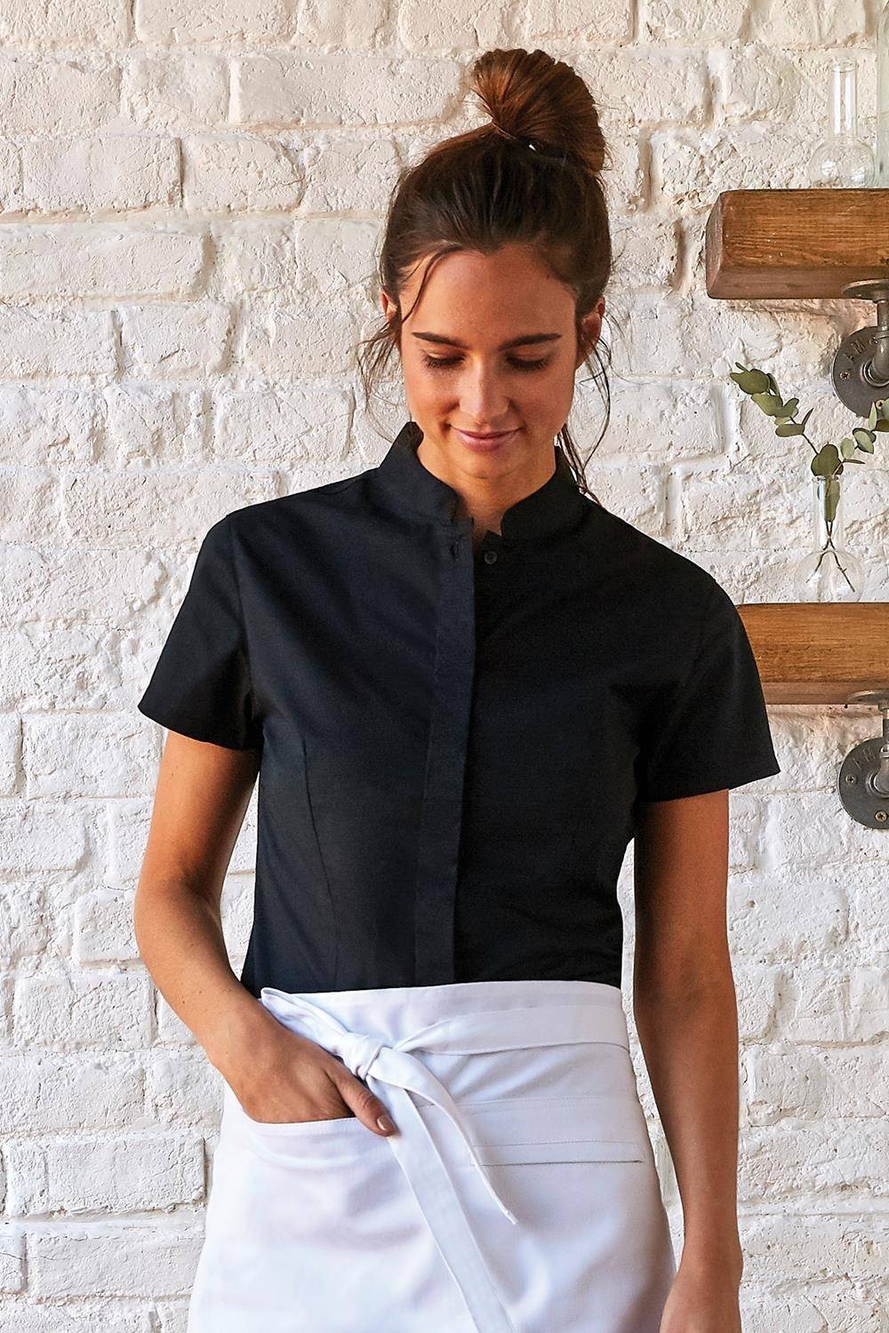 Koszula damska z kołnierzem typu Mandarin