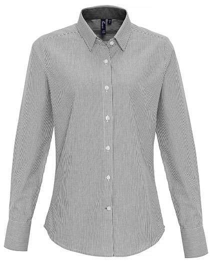 Koszula damska z kontrastowym od wewnątrz kołnierzykiem oraz mankietami