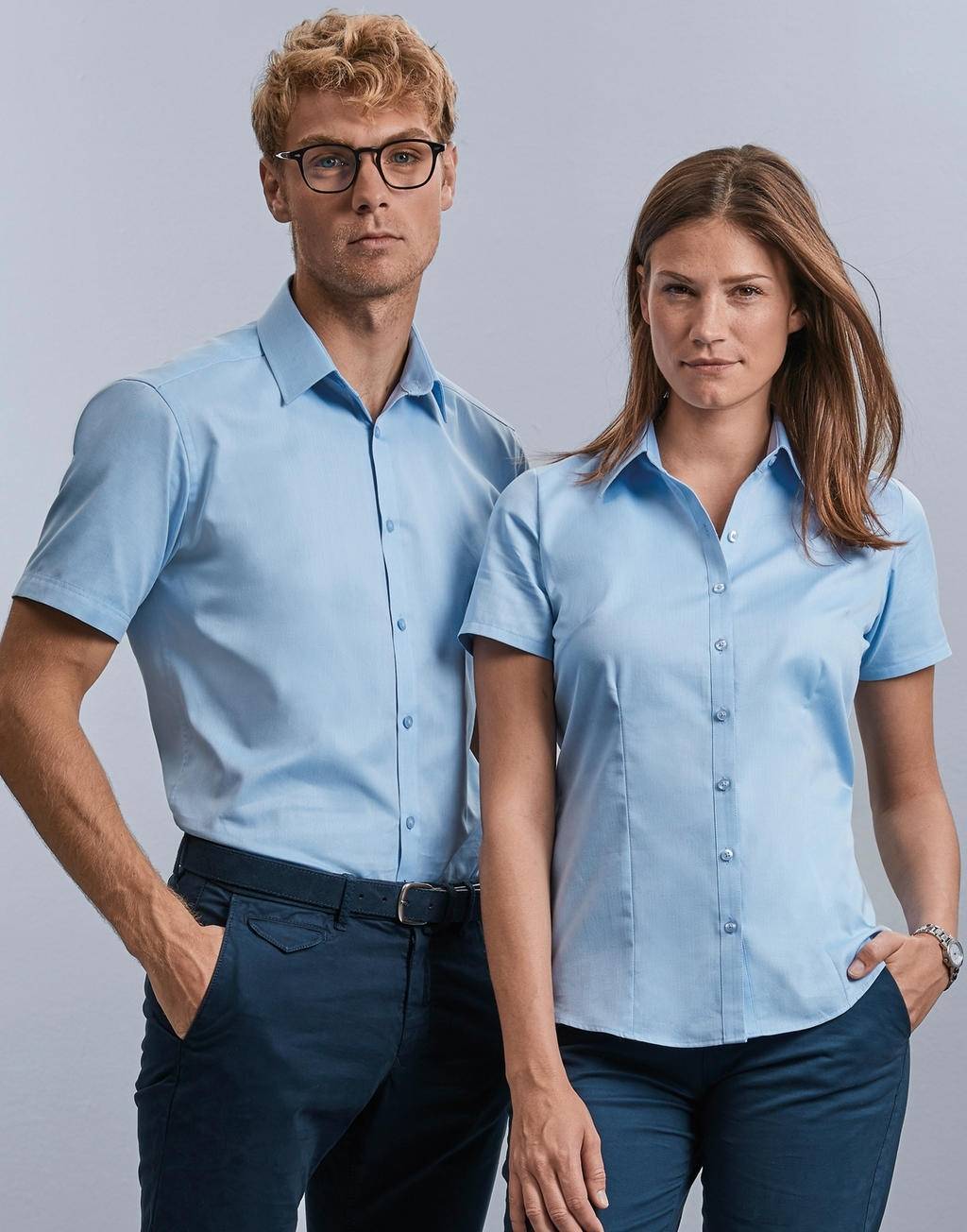 Koszula damska z krótkim rękawem Herringbone