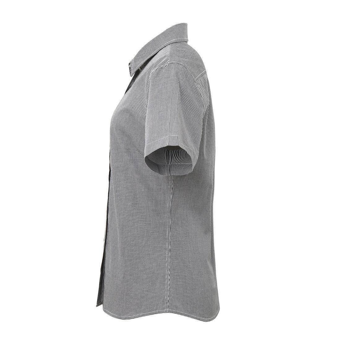 Koszula damska z krótkimi rękawkami w drobną kratkę