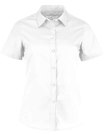 Koszula damska z usztywnionym kołnierzykiem i zaszewkami pod biustem