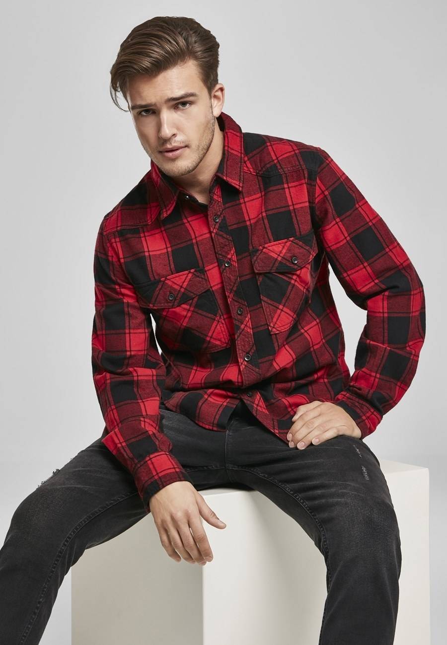 Koszula flanelowa męska z kieszeniami na piersi