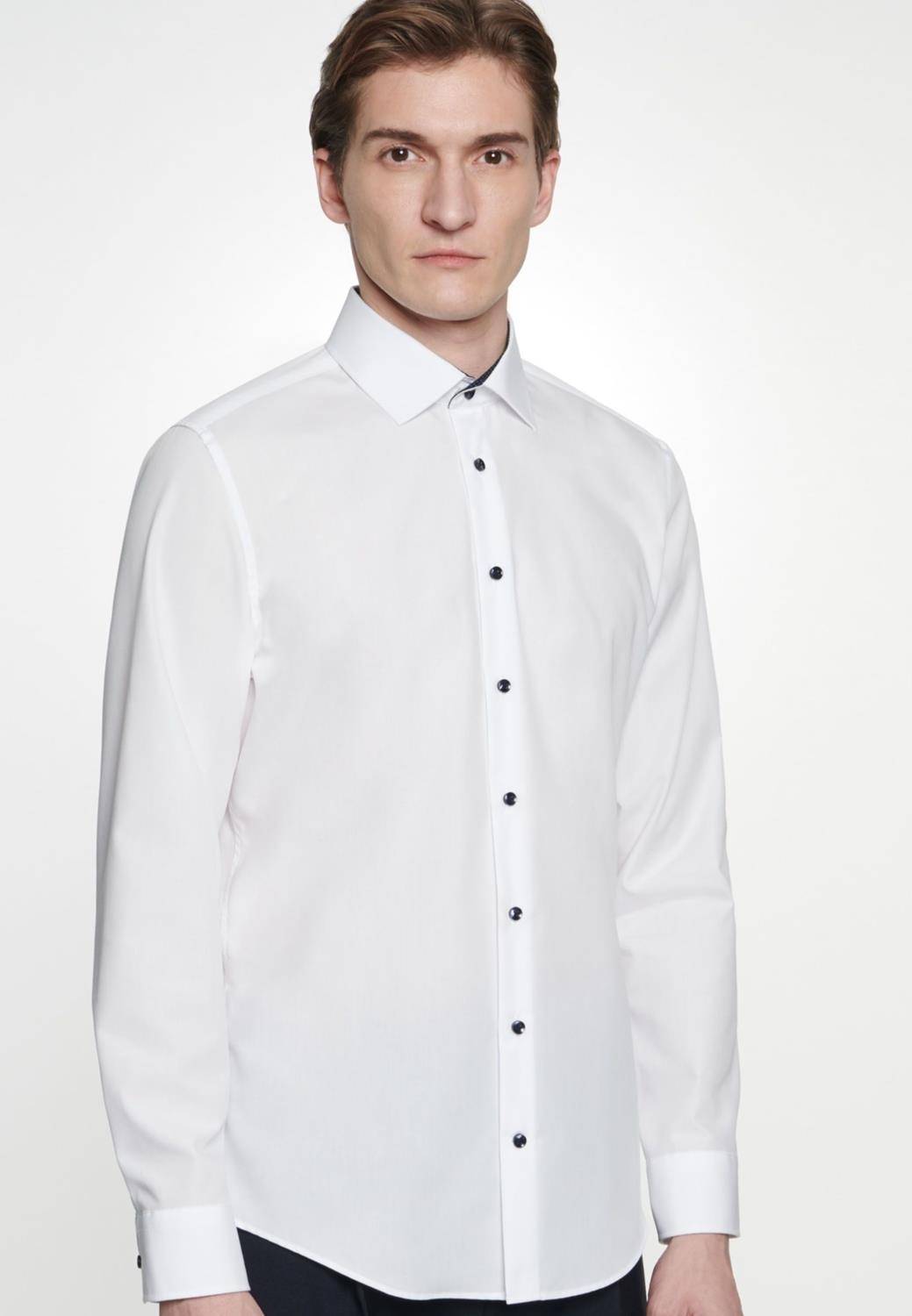 Koszula męska Seidensticker z kontrastowymi guzikami i zaszewkami na plecach