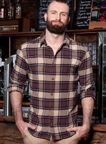 Koszula męska w kratę o wyrazistym wzorze z zaokrąglonym dołem