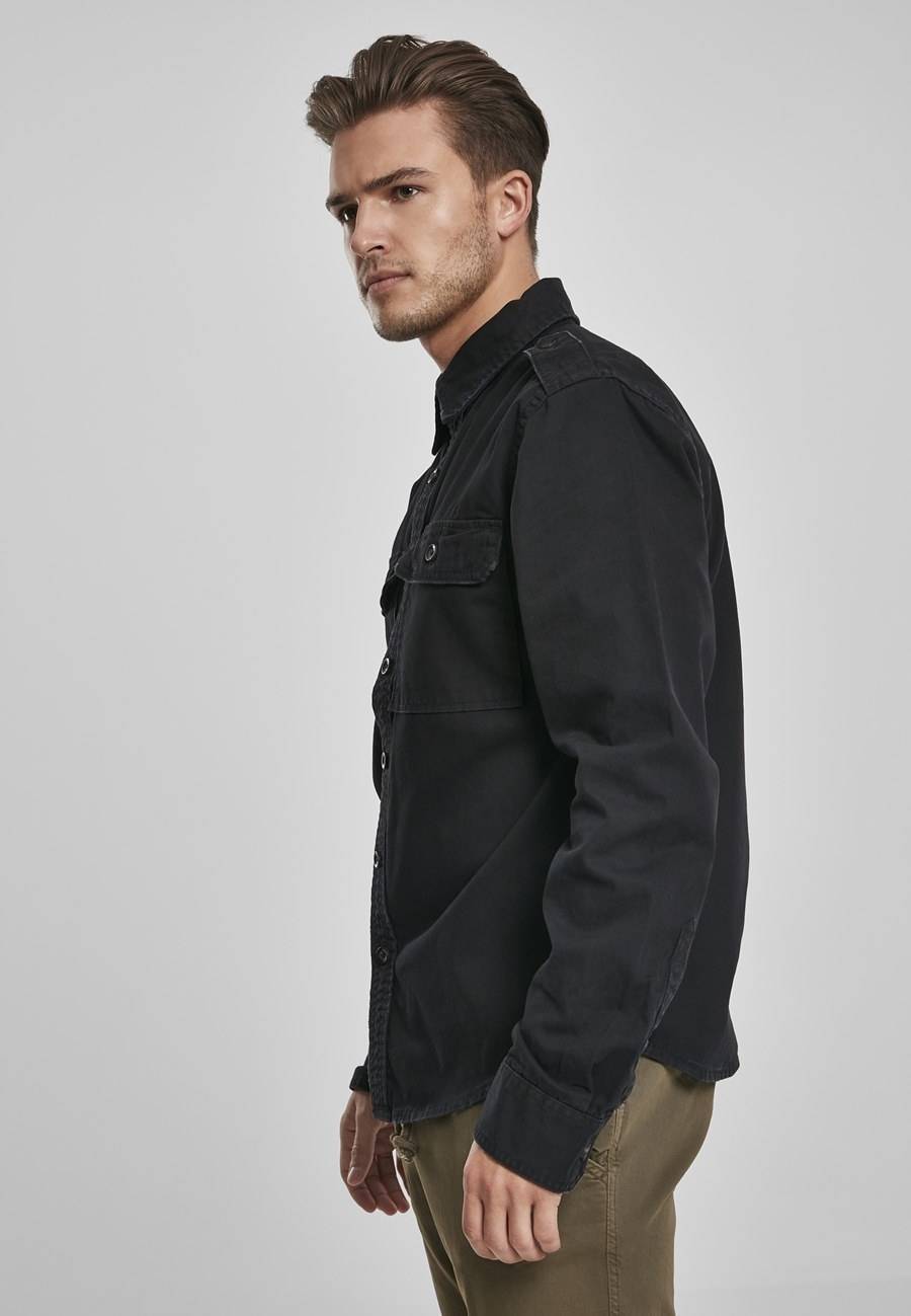 Koszula męska w stylu bojówkowym z efektem postarzania materiału