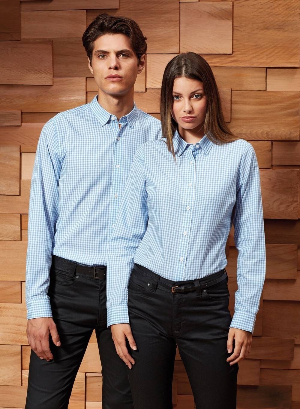 Koszula męska z dekoracyjnym wzorem drobnej kratki