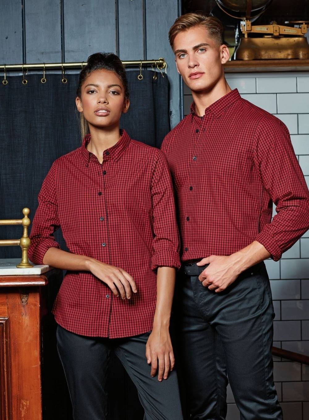 Koszula męska z dekoracyjnym wzorem drobnej kratki