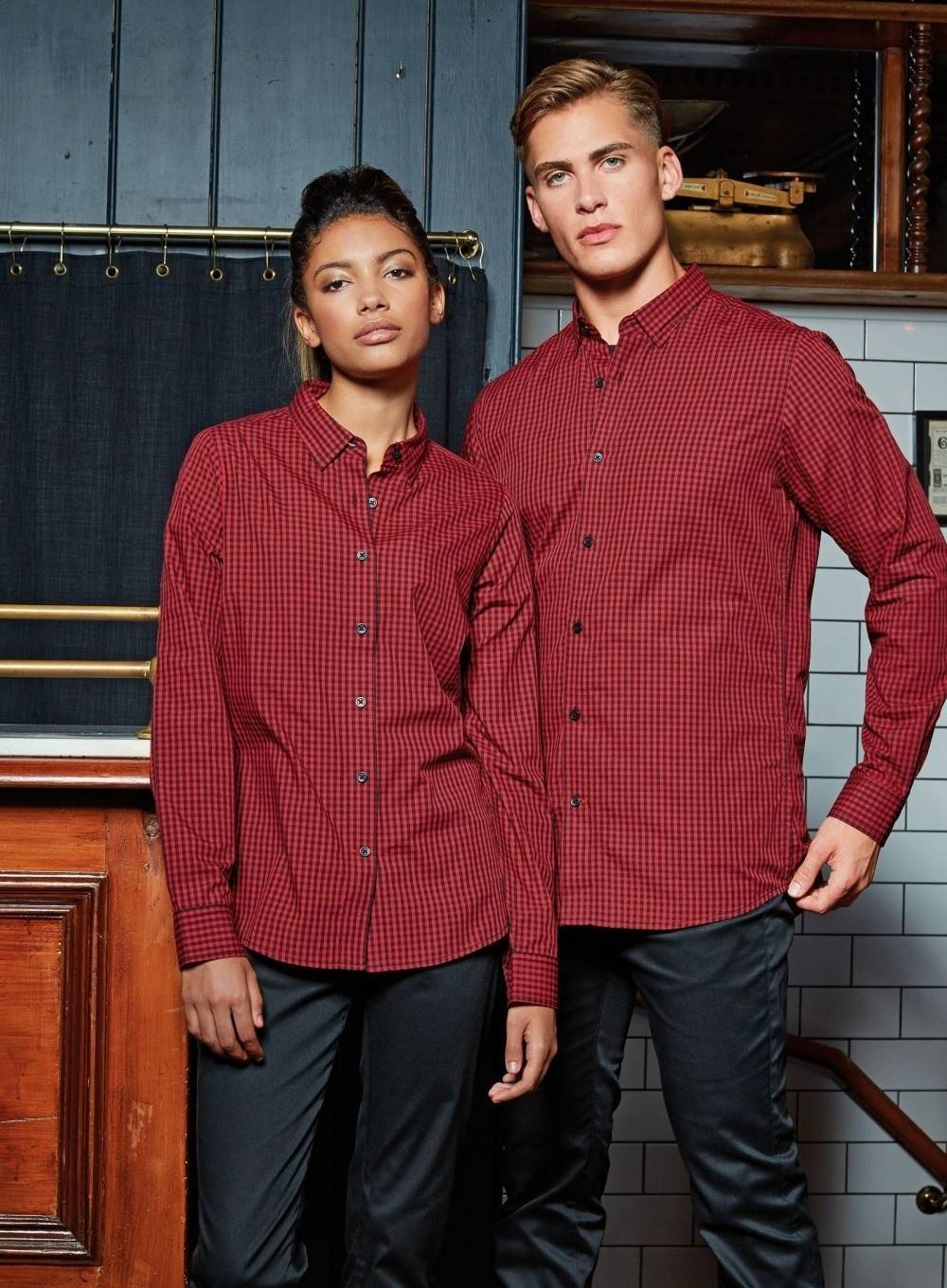 Koszula męska z dekoracyjnym wzorem drobnej kratki