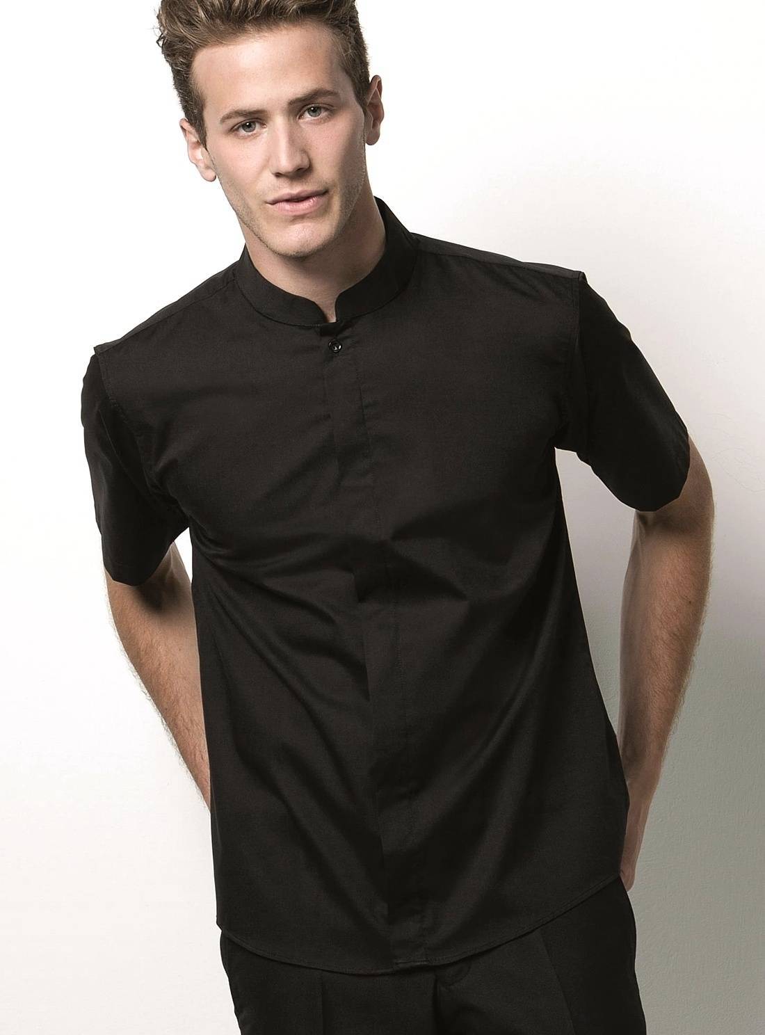 Koszula męska z krótkim rękawem model Mandarin