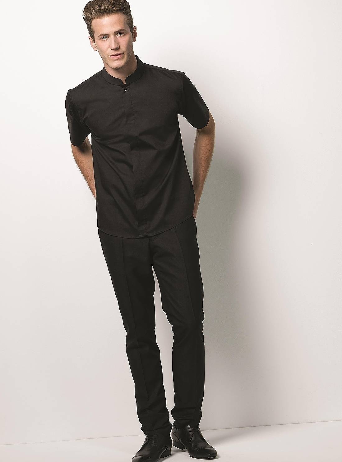 Koszula męska z krótkim rękawem model Mandarin