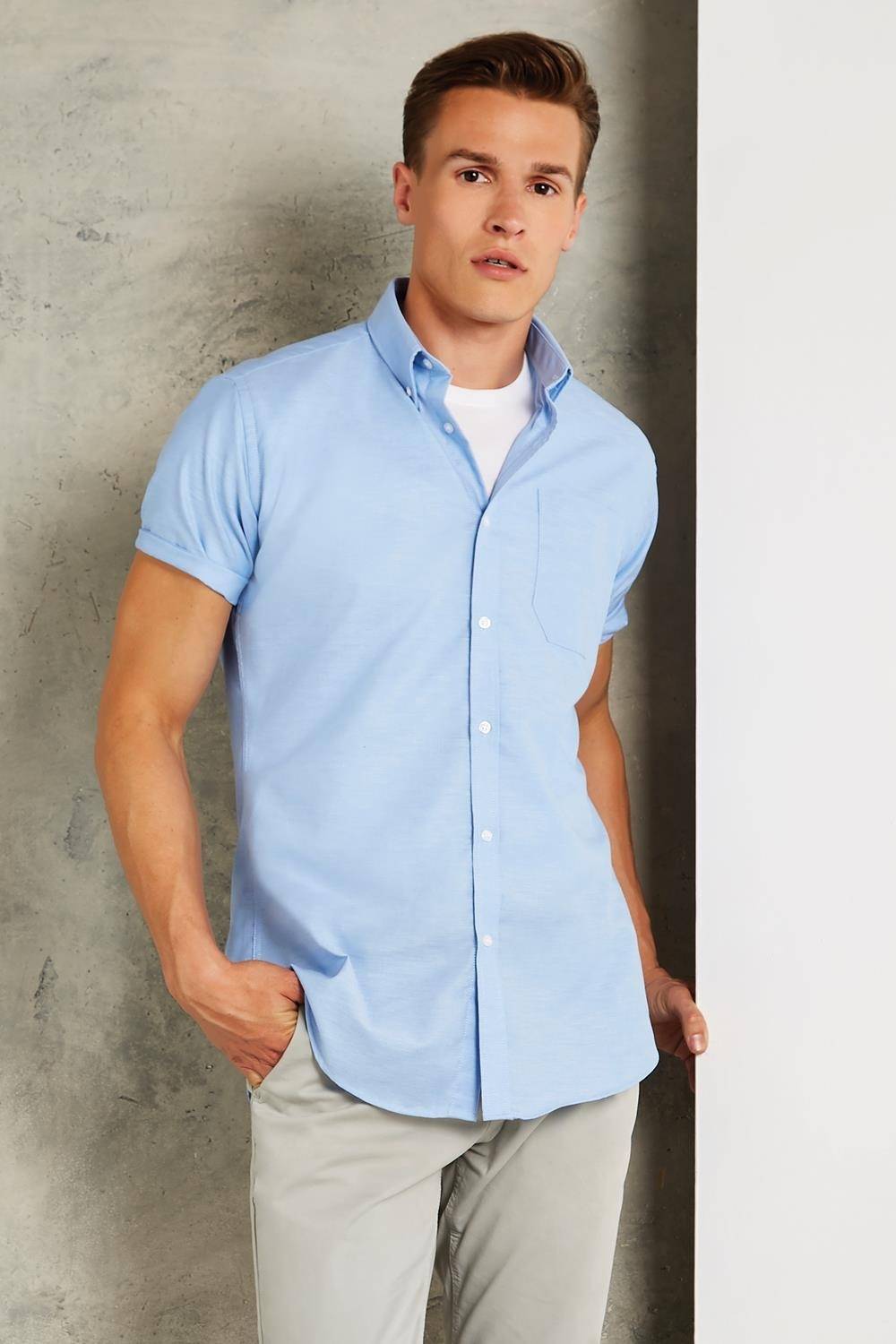 Koszula męska z krótkimi rękawkami Slim Fit