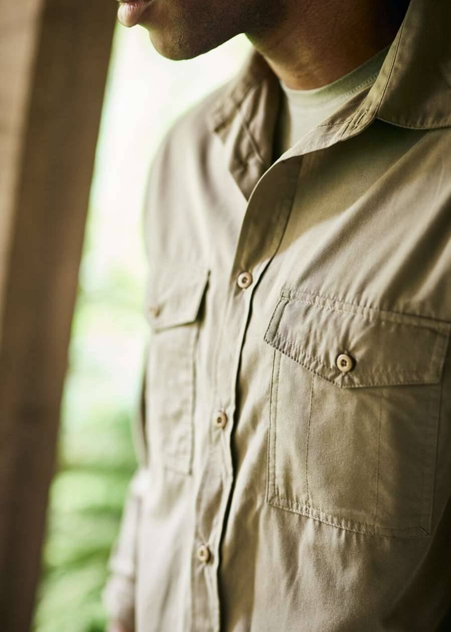 Koszula męska z powłoką ochroną UV, materiał z recyklingu