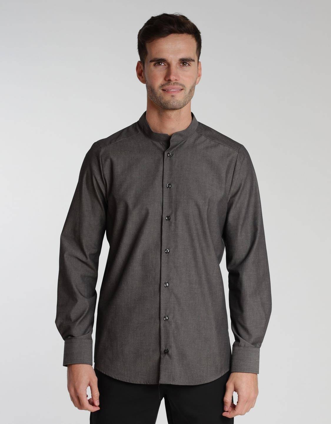 Koszula męska ze stójką o kroju Slim Fit