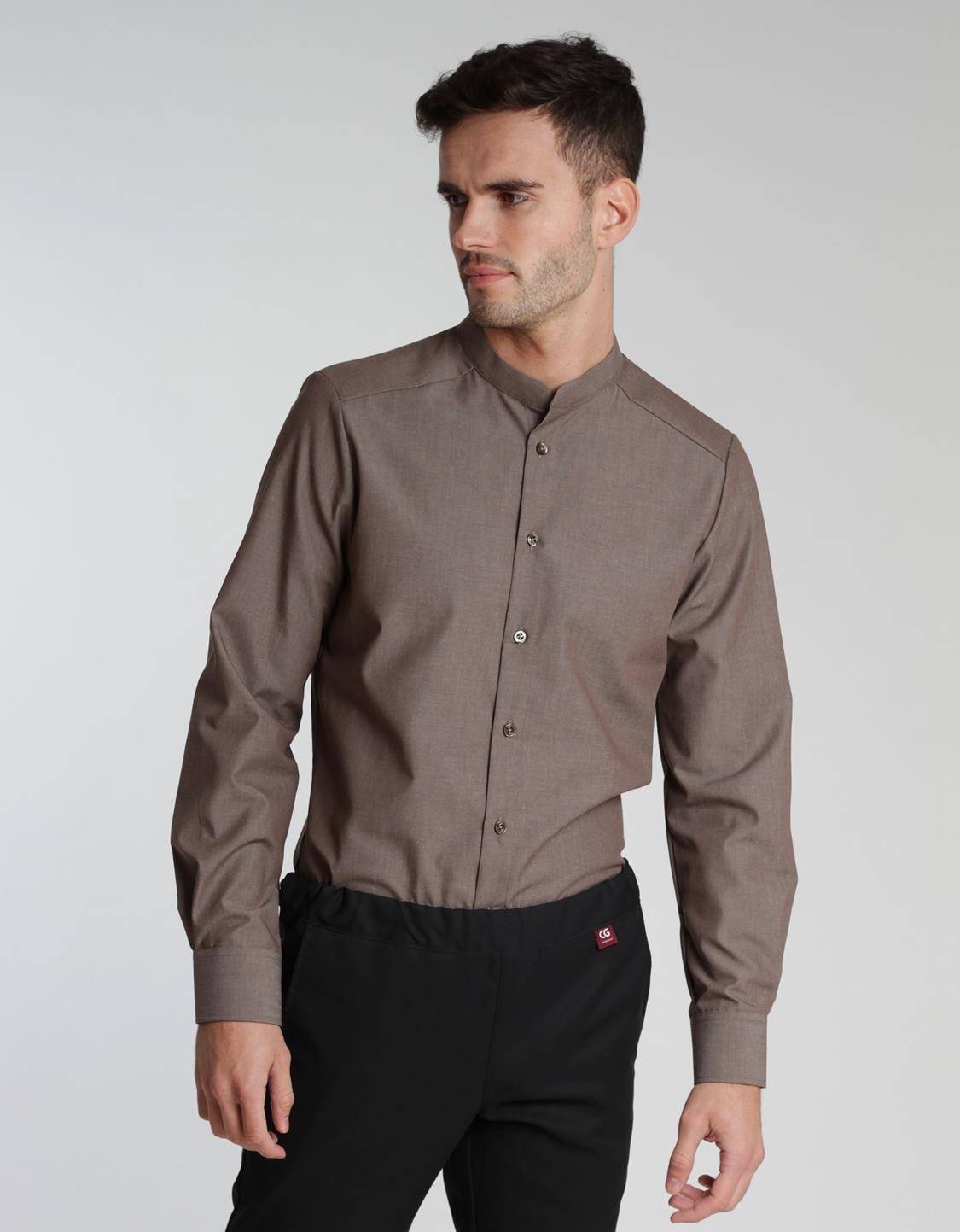 Koszula męska ze stójką o kroju Slim Fit