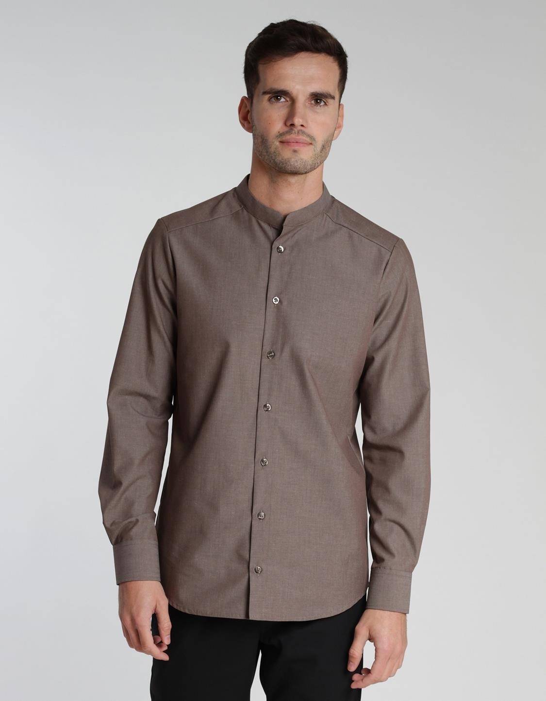 Koszula męska ze stójką o kroju Slim Fit