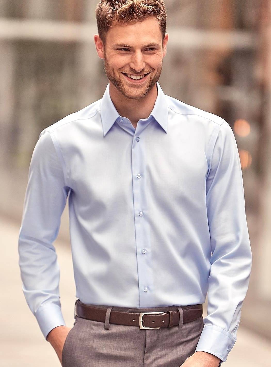 Koszula taliowana bez prasowania z długimi rękawami