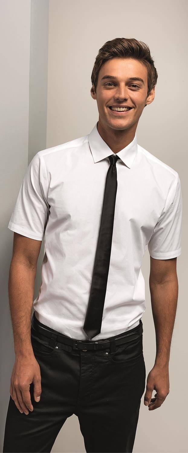 Koszula z krótkimi rękawkami z miękkiej tkaniny – model męski