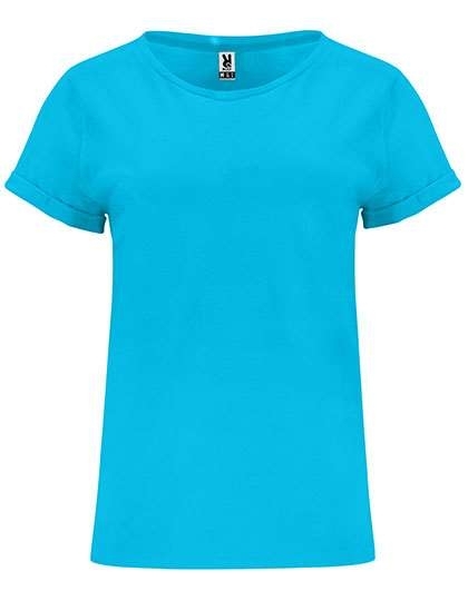 Koszulka damska z wywiniętymi brzegami rękawków