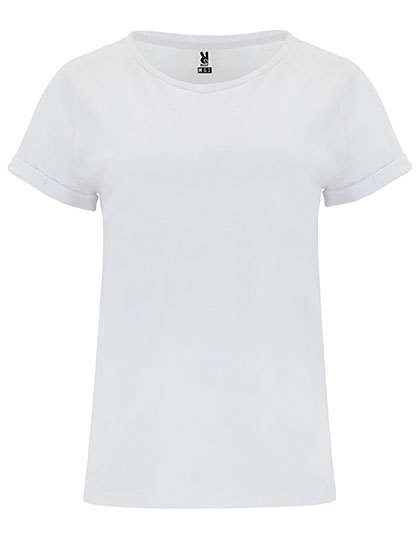 Koszulka damska z wywiniętymi brzegami rękawków