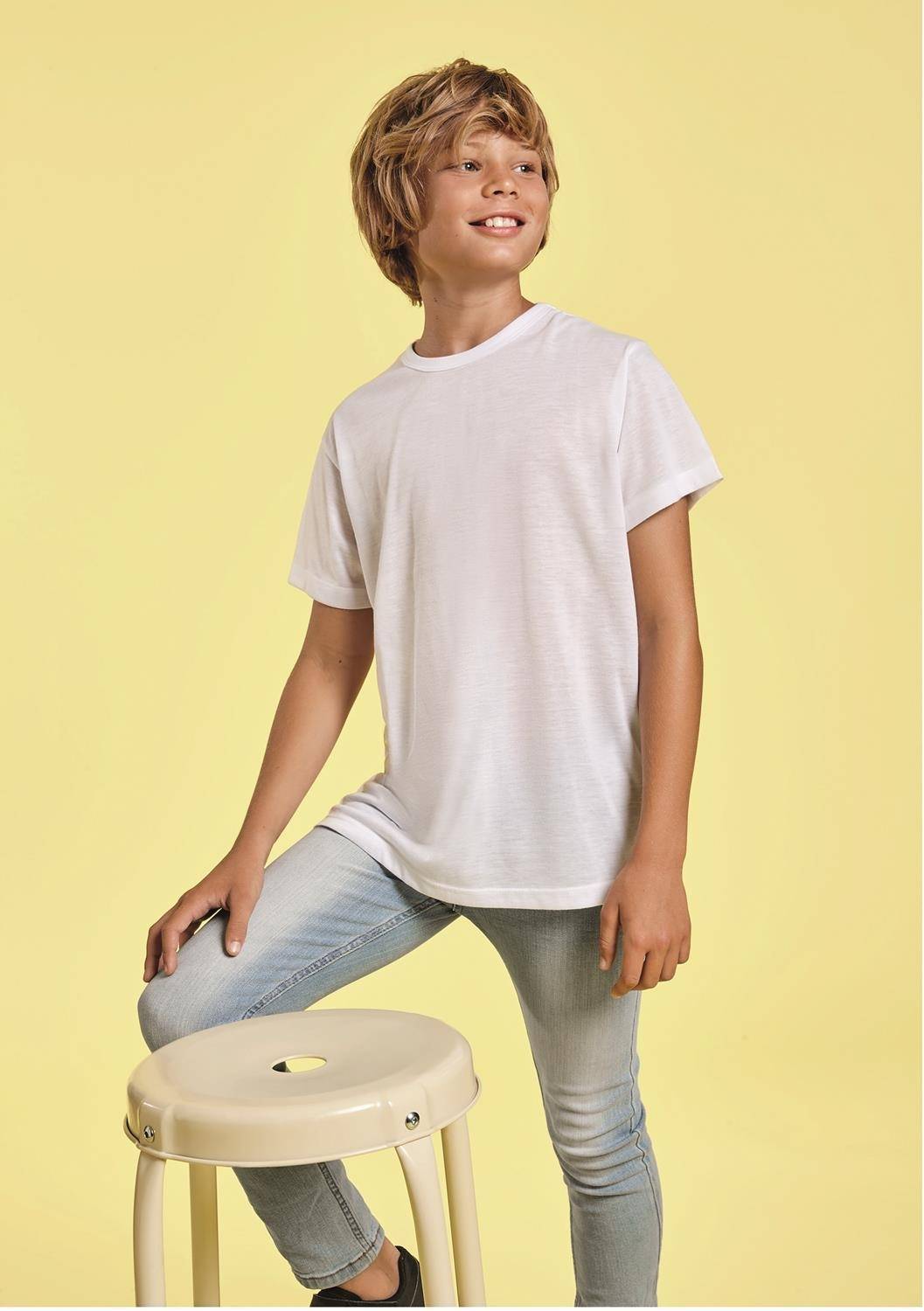 Koszulka dziecięca do nadruku sublimacyjnego Roly w dotyku przypominająca bawełnę