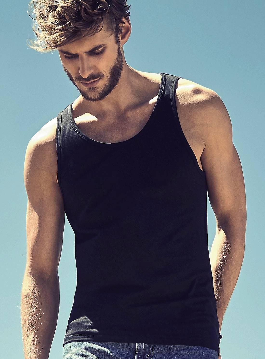 Koszulka męska na ramiączkach z podwójnymi szwami