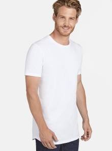 Koszulka męska o długim kroju z zaokrąglonym dołem
