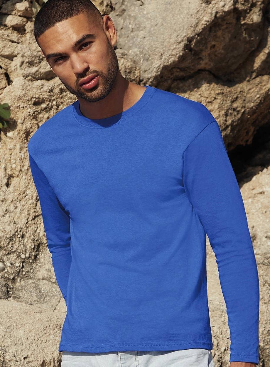 Koszulka męska o drobnym splocie z długimi rękawami