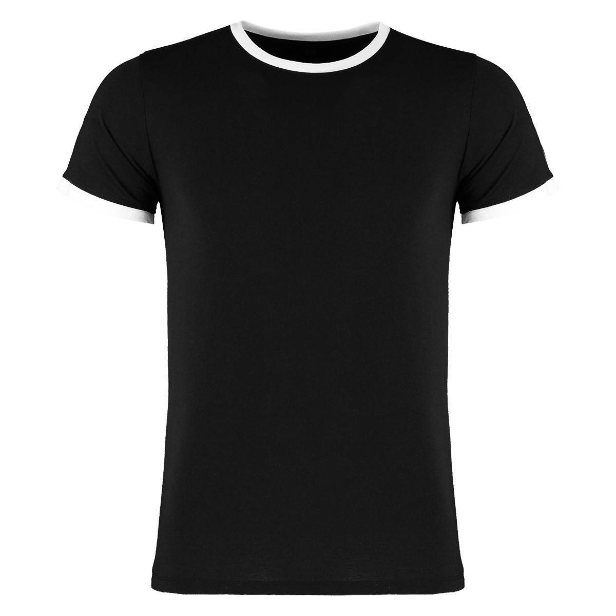 Koszulka męska z kontrastowym obszyciem dekoltu i rękawków