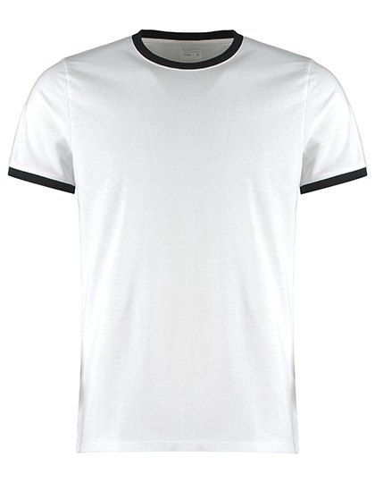 Koszulka męska z kontrastowym obszyciem dekoltu i rękawków