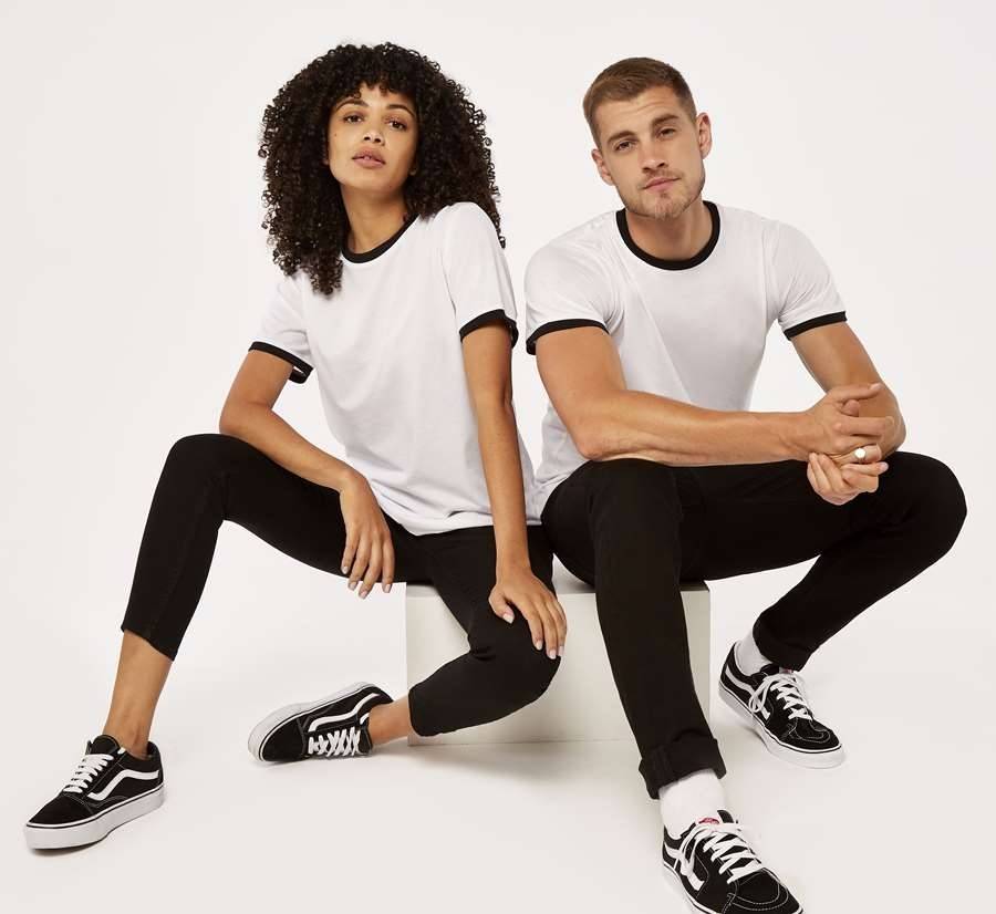 Koszulka męska z kontrastowym obszyciem dekoltu i rękawków