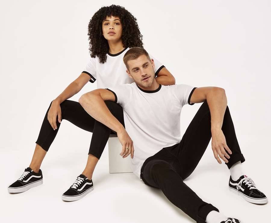 Koszulka męska z kontrastowym obszyciem dekoltu i rękawków